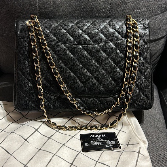 CHANEL MAXI DOUBLE FLAP CAVIAR WITH GOLD HARDWARE ✅SOLD✅ - Picture 6 of 16